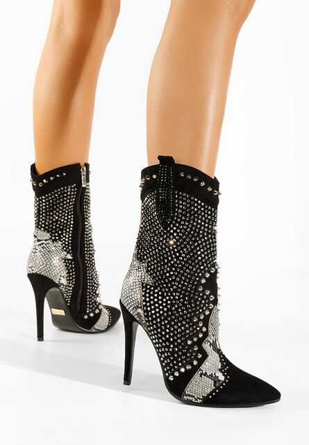 Botine stiletto negre Liberty