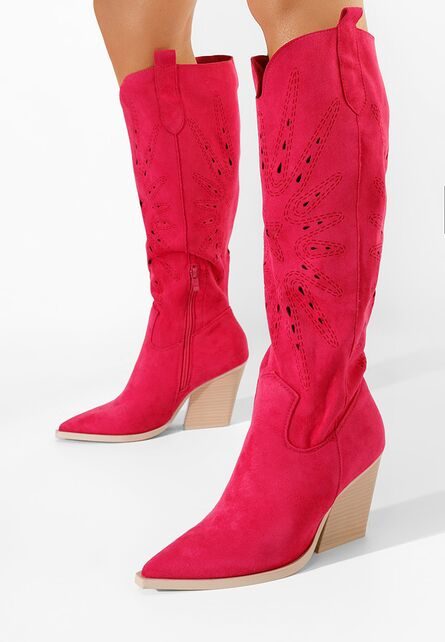 Cizme cowboy Ledora fucsia