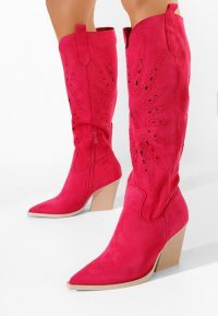 Cizme cowboy Ledora fucsia