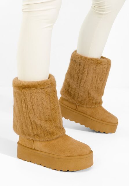 Cizme imblanite dama Myria V2 camel