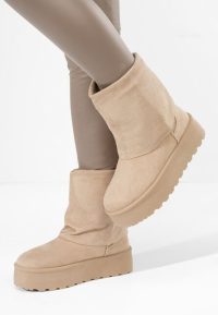 Cizme tip ugg cu platformă Janesia bej
