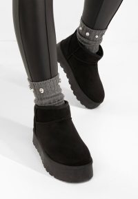 Cizme tip ugg cu platformă Zenaria negre
