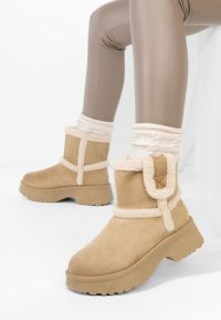 Cizme tip ugg Sicona kaki