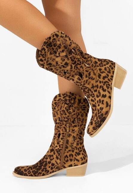 Cizme western dama Lettie leopard