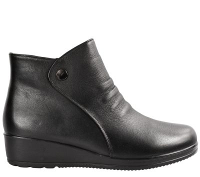 Ghete casual, dama, FORMAZIONE, 6577-128 negru, piele naturala
