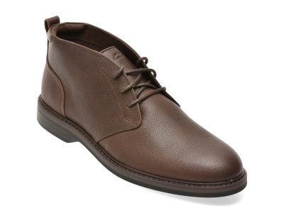 Ghete CLARKS maro, ALDWIN 2 CHUKKA, din piele naturala