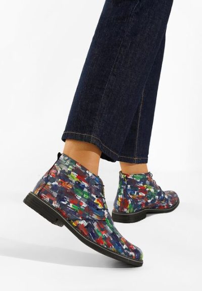 Ghete dama piele multicolore Kalisa V4