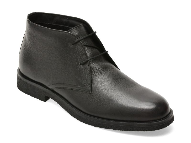 Ghete GEOX negre, U6658D, din piele naturala