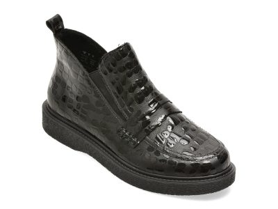 Ghete RIEKER negre, 71150, din piele ecologica
