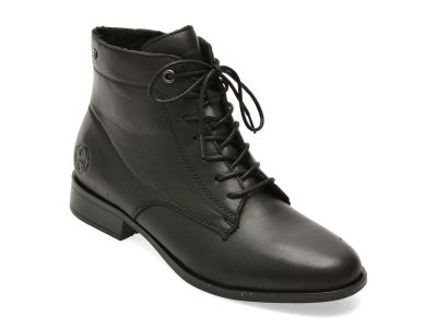 Ghete RIEKER negre, 77030, din piele naturala