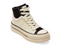 Ghete sport GRYXX alb-negru, 5719, din piele naturala