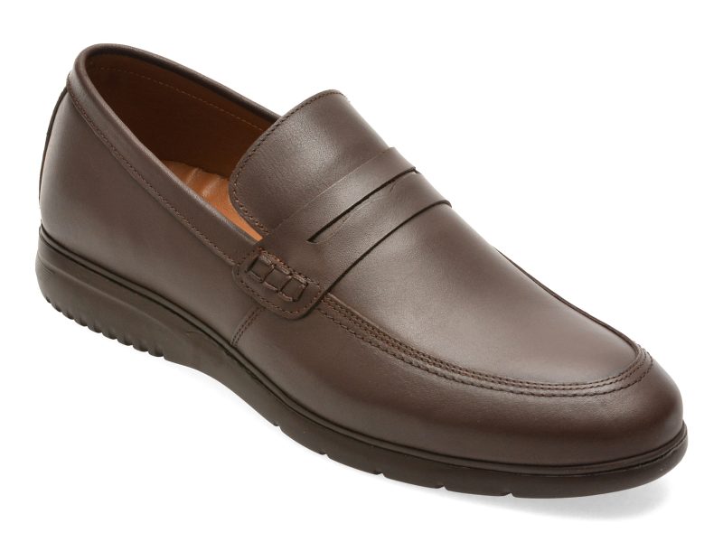 Mocasini BITE THE BULLET maro, RM121, din piele naturala