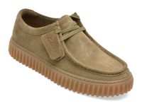 Mocasini CLARKS kaki, TORHILL LO, din piele intoarsa