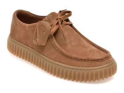 Mocasini CLARKS maro, TORHILL LO, din piele intoarsa