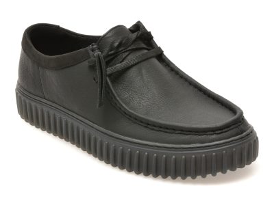 Mocasini CLARKS negri, TORHILL LO, din piele naturala