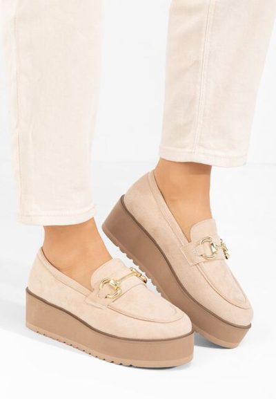 Mocasini cu platforma Leondra V3 bej