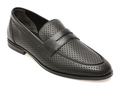 Mocasini eleganti OTTER negri, 25M125, din piele naturala