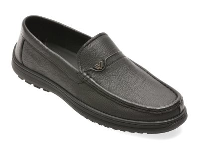 Mocasini EPICA negri, T26130, din piele naturala
