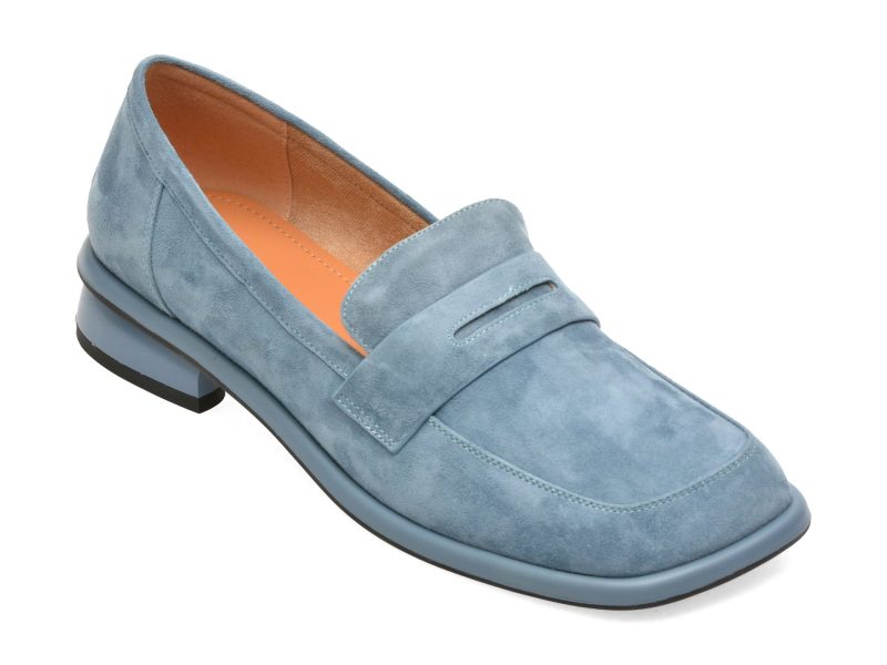 Mocasini GRYXX albastri, A599, din piele intoarsa