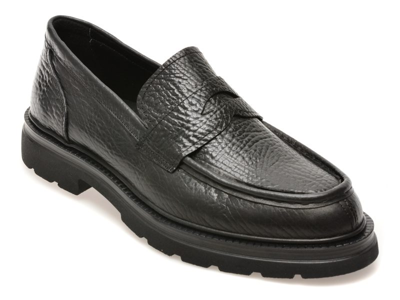 Mocasini OTTER negri, 25M36, din piele naturala