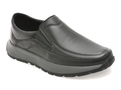 Mocasini OTTER negri, DD7015, din piele naturala