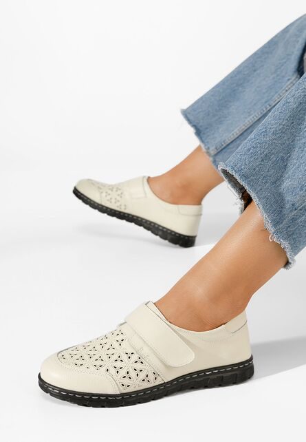 Pantofi casual dama piele Caronia bej