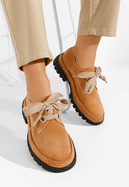 Pantofi casual dama piele Dasha V4 camel