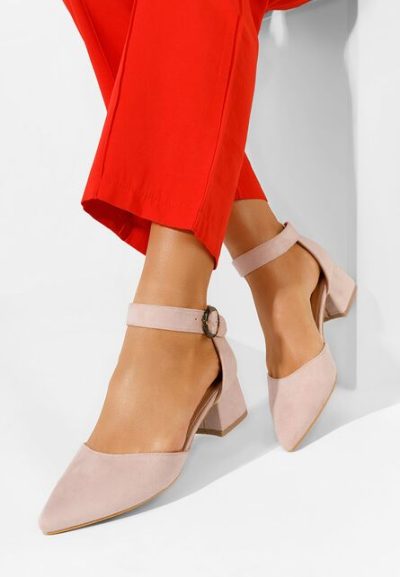 Pantofi cu toc gros Kadie roz