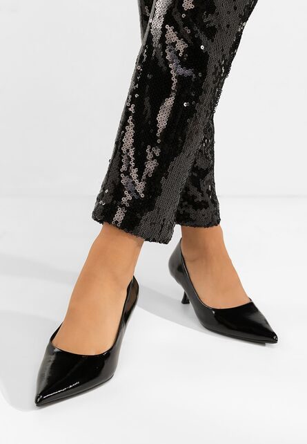 Pantofi cu toc mic Dianela negri