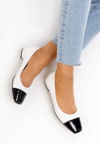 Pantofi cu toc mic Erias albi