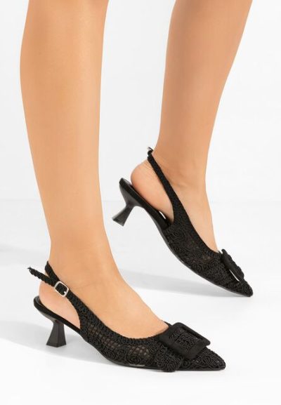 Pantofi cu toc mic Tiffaney negri
