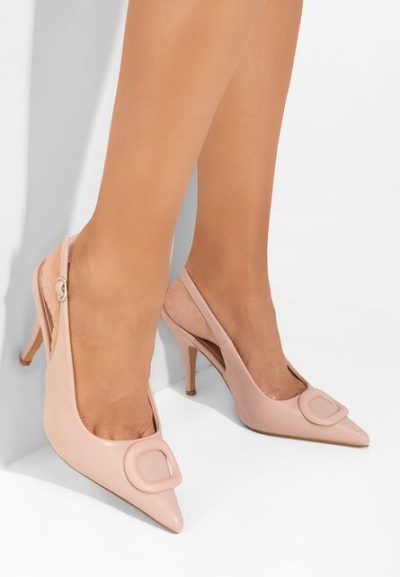 Pantofi cu toc subtire Kacey nude