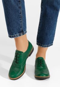 Pantofi dama brogue Emily verzi
