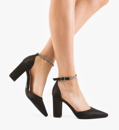 Pantofi dama cu toc Rose Negri