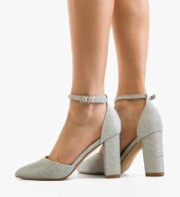 Pantofi dama cu toc Young Argintii