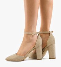 Pantofi dama cu toc Young Aurii
