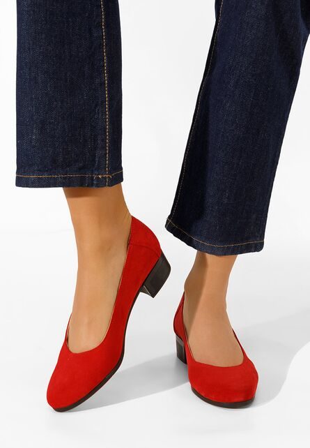 Pantofi dama piele naturala rosii Montremy V2