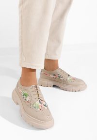 Pantofi derby piele Henise V5 bej