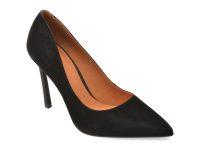 Pantofi eleganti EPICA negri, E19070, din piele intoarsa