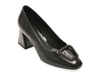 Pantofi eleganti IMAGE negri, 4F5671, din piele naturala lacuita
