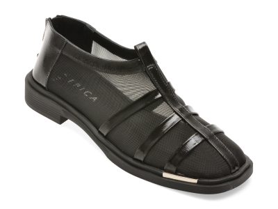 Pantofi EPICA negri, 3941345, din material textil si piele naturala