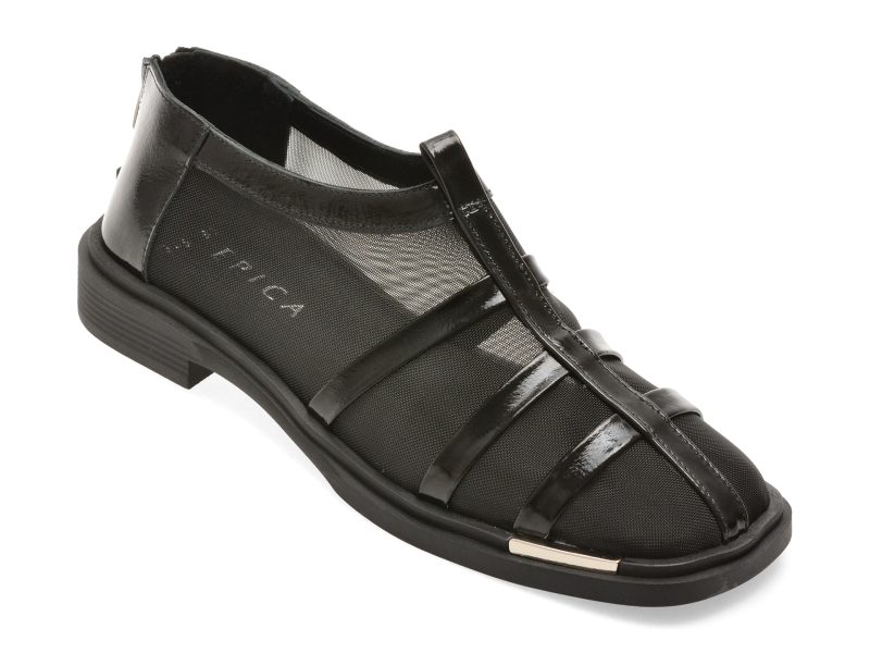 Pantofi EPICA negri, 3941345, din material textil si piele naturala
