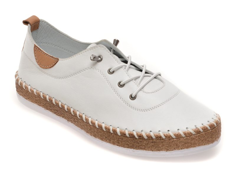 Pantofi GRYXX albi, EV30106, din piele naturala