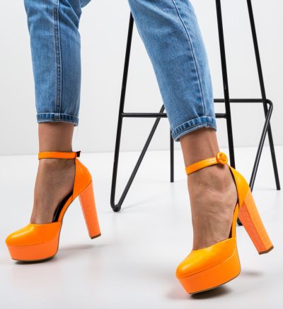 Pantofi Krista Portocalii Neon