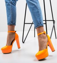 Pantofi Krista Portocalii Neon