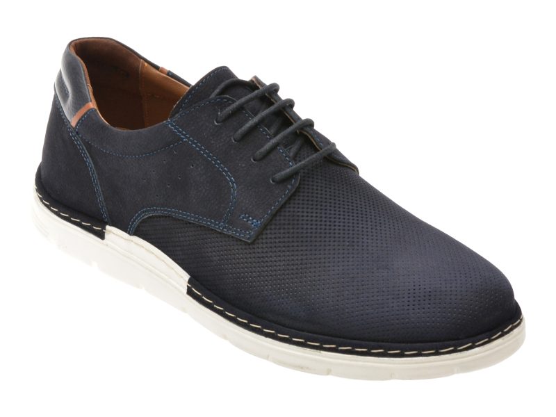 Pantofi OTTER bleumarin, E1971, din nabuc