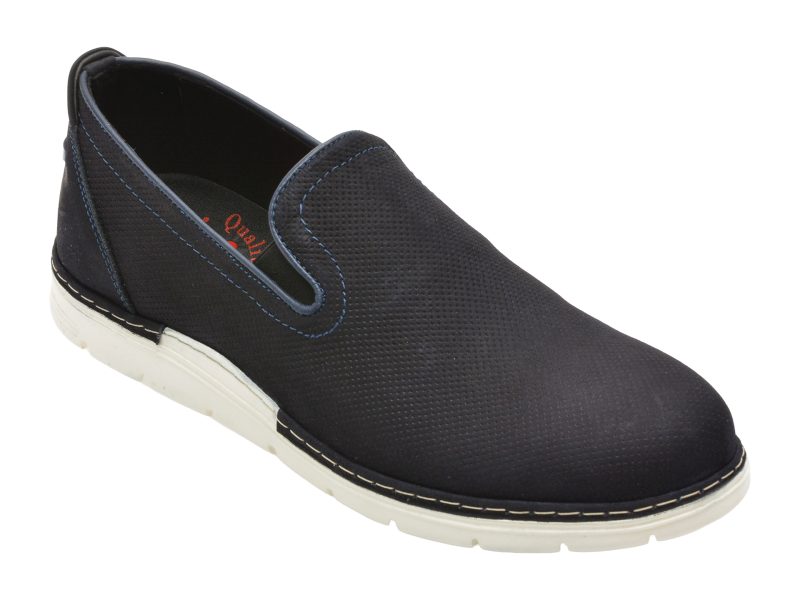 Pantofi OTTER bleumarin, E1972, din nabuc