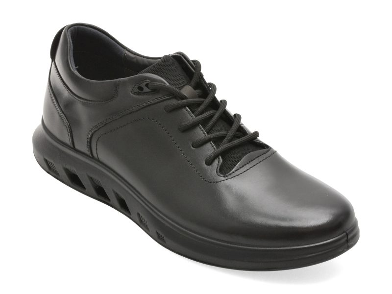 Pantofi OTTER negri, 321809, din piele naturala