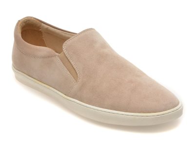 Pantofi RELAX bej, 7203, din piele intoarsa