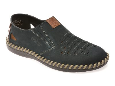 Pantofi RIEKER bleumarin, B2457, din piele naturala